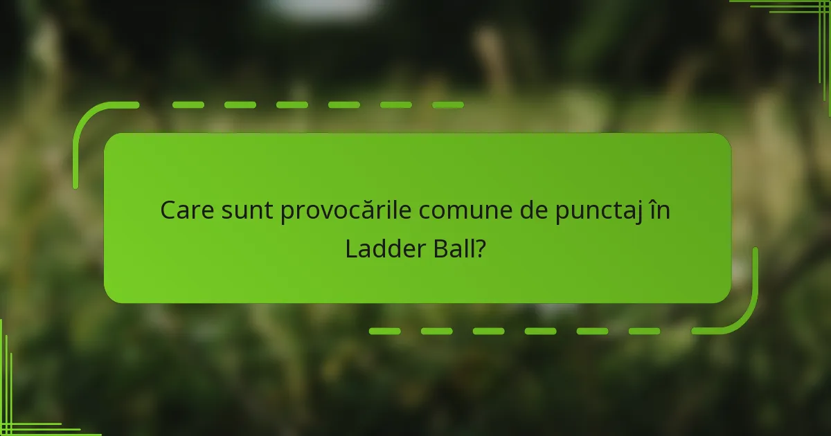 Care sunt provocările comune de punctaj în Ladder Ball?