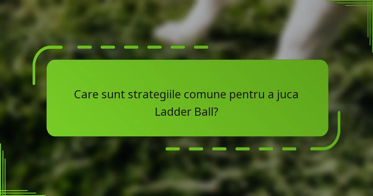 Care sunt strategiile comune pentru a juca Ladder Ball?