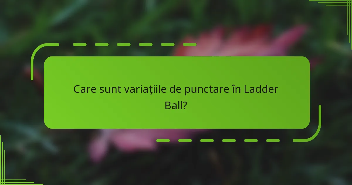 Care sunt variațiile de punctare în Ladder Ball?