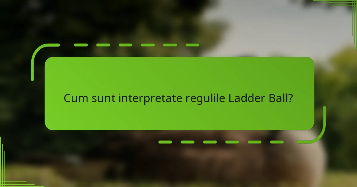 Cum sunt interpretate regulile Ladder Ball?